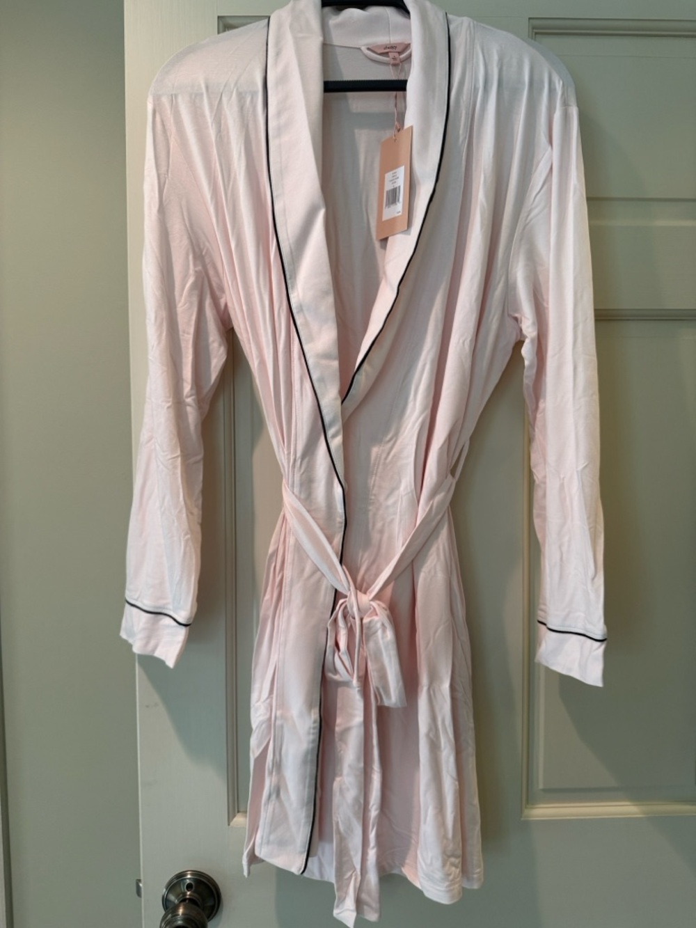 Eberjey Gisele Tuxedo Robe in Sorbet Light Pink